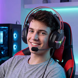 Căști gaming cu fir Acefast H16, Hi-Fi Audio, Dual-Interface, RGB, Microfon flexibil, 2m, Negre