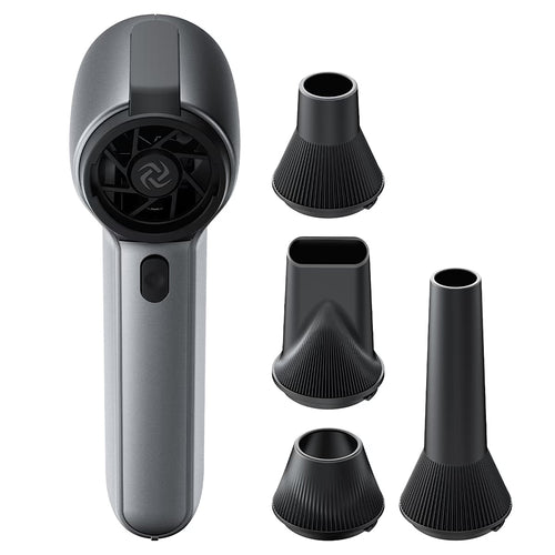 Ventilator portabil Acefast YF3, 3 trepte de viteza, 4 duze, 110000 rpm, 2500 mAh, indicator LED, Type-C, 220 g, Gri