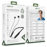 Căști Bluetooth Acefast N9, Neckband, Magnetic, BT 6.0, Moduri Bass/Game, ENC, 200mAh, IPX4, Negre