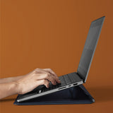 Geantă Laptop UNIQ Oslo, până la 14 , cu Suport Pliabil, Bleumarin