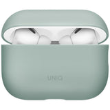 Husă pentru AirPods Pro 3, UNIQ Lino Hybrid Liquid Silicon, Verde mentă