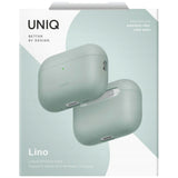 Husă pentru AirPods Pro 3, UNIQ Lino Hybrid Liquid Silicon, Verde mentă