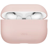 Husă pentru AirPods Pro 3, UNIQ Lino Hybrid Liquid Silicon, Roz pudră