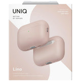 Husă pentru AirPods Pro 3, UNIQ Lino Hybrid Liquid Silicon, Roz pudră