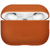 Husă pentru AirPods Pro 3, UNIQ Lino Hybrid Liquid Silicone, Portocalie