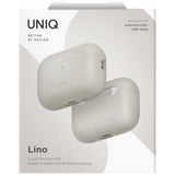 Husă pentru AirPods Pro 3, UNIQ Lino Hybrid Liquid Silicon, Bej