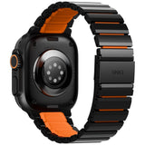 Curea smartwatch pentru Apple Watch 42/44/45/46/49mm, UNIQ Strova Flex, Neagra/Portocalie