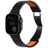 Curea smartwatch pentru Apple Watch 42/44/45/46/49mm, UNIQ Strova Flex, Neagra/Portocalie