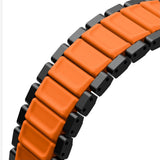 Curea smartwatch pentru Apple Watch 42/44/45/46/49mm, UNIQ Strova Flex, Neagra/Portocalie