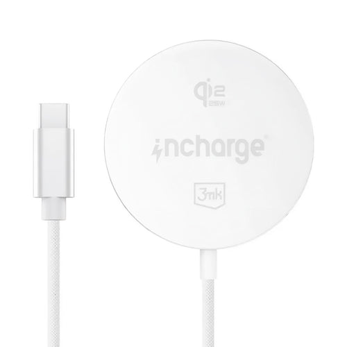 Încărcător wireless 3mk inCharge Align, MagSafe, Qi2.2, 25W, Alb