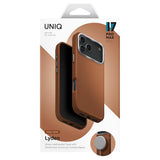 Husă pentru iPhone 17 Pro Max, UNIQ Lyden Leatherette MagClick, Maro