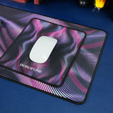 Mousepad gaming Borofone Illustrious BG12, 800 x 300mm, margini cusute, baza anti-alunecare, Negru/Roz/Mov
