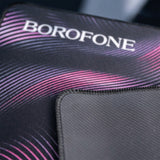 Mousepad gaming Borofone Illustrious BG12, 800 x 300mm, margini cusute, baza anti-alunecare, Negru/Roz/Mov