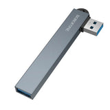 Hub USB 4 in 1 Borofone FH1, 3x USB 2.0, 1x USB 3.0, Aliaj de aluminiu, Plug & Play, pana la 5Gbps, Gri
