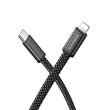 Cablu USB-C la Lightning Borofone Peace BX124, 30W, Nylon Braided, 1m, Negru