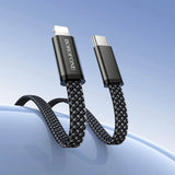 Cablu USB-C la Lightning Borofone Peace BX124, 30W, Nylon Braided, 1m, Negru