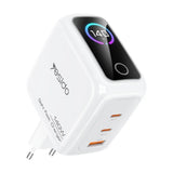 Încărcător retea Yesido YC114, Display TFT, USB, 2x Type-C, GaN, Fast Charging, 140W, Alb