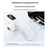 Încărcător retea Yesido YC114, Display TFT, USB, 2x Type-C, GaN, Fast Charging, 140W, Alb