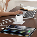 Încărcător retea Yesido YC114, Display TFT, USB, 2x Type-C, GaN, Fast Charging, 140W, Alb