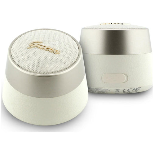 Boxa portabila Guess Script Metal Logo, TWS, Bluetooth 5.4, USB-C, 1200mAh, 5W, Aurie