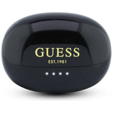 Căști wireless Guess Metallic Finish Electroplated Parts Classic, Bluetooth 5.4, 300mAh, Negre