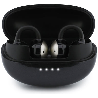 Căști wireless Guess Metallic Finish Electroplated Parts Classic, Bluetooth 5.4, 300mAh, Negre