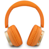 Căști over-ear Guess Rectangle Metal Script, Bluetooth, ENC, Piele ecologică, Portocalii