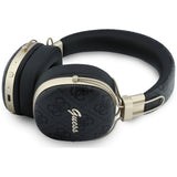 Căști wireless Guess Metal 4G Script Logo, Bluetooth, ENC Technology, Over-Ear, Eco Leather, Negre
