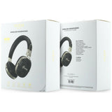 Căști wireless Guess Metal 4G Script Logo, Bluetooth, ENC Technology, Over-Ear, Eco Leather, Negre