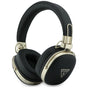 Căști wireless Guess Grained Triangle Logo, Bluetooth, ENC Technology, Over-ear, Piele Eco, Negre