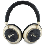 Căști Guess Wireless Headphones 4G Gold Script Metal, Bluetooth 5.4, Microfon integrat, ENC, 300mAh, Negre