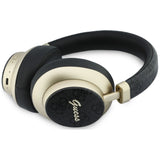Căști Guess Wireless Headphones 4G Gold Script Metal, Bluetooth 5.4, Microfon integrat, ENC, 300mAh, Negre