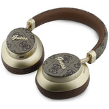 Căști Guess 4G Gold Script Metal, Bluetooth 5.4, Microfon integrat, ENC, 300mAh, Maro