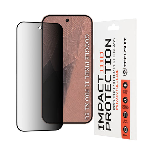 Folie telefon pentru Google Pixel 11 Pro XL, Techsuit 111D Privacy Full Glue, Neagra