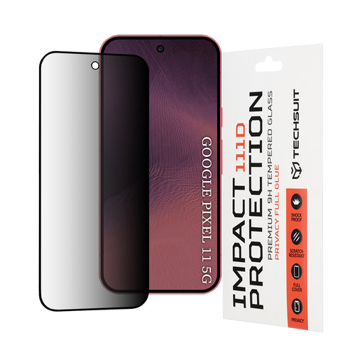 Folie telefon pentru Google Pixel 11 / Pixel 11 Pro, Techsuit 111D Privacy Full Glue, Neagra