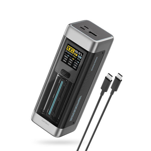 Baterie externa Cuktech P23, 2x USB-C, USB, 210W, 25000mAh, Ecran TFT 1.54 , Gri