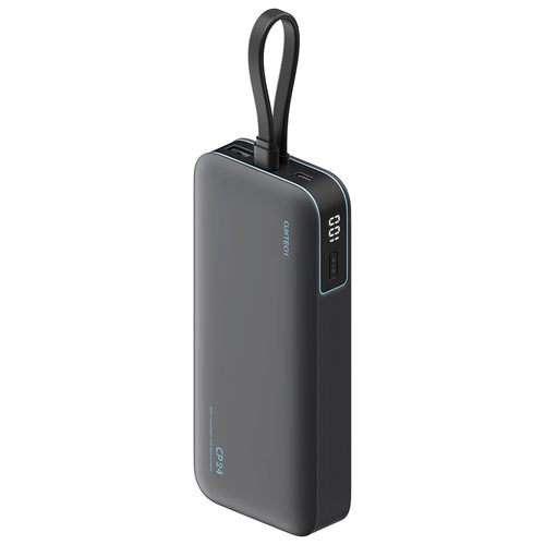 Baterie externă Cuktech LPB200N, 20000mAh, 40W, USB-C integrat, USB, Display LED, Gri