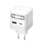 Încărcător Cuktech AD653W cu Cablu USB-C Retractabil, USB-C, USB, 67W, GaN, 0.7m, Alb