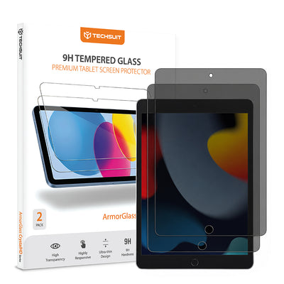 Folie tableta pentru iPad 7/8/9 10.2 (2019/2020/2021), Techsuit ArmorGlass CrystalHD, Privacy (set 2 buc)