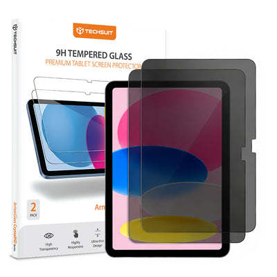 Folie tableta pentru Apple iPad 10 (2022) 10.9 / iPad 11 (2025), Techsuit ArmorGlass CrystalHD, Privacy, set 2 bucati
