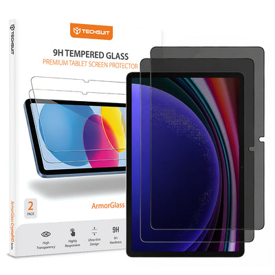 Folie tableta pentru Samsung Galaxy Tab S9 / S9 FE / S10 FE / S10 Lite, Techsuit ArmorGlass CrystalHD, Privacy, set 2 bucati