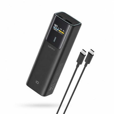 Baterie externa Cuktech PB100P, Display, USB-C, USB, 150W, 10000mAh, Incarcare rapida, Neagra