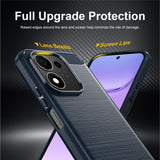 Husă pentru Honor 600 Smart, Techsuit Carbon Silicone, Albastră