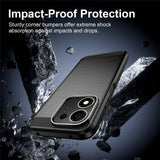 Husă pentru Honor 600 Smart, Techsuit Carbon Silicone, Neagră