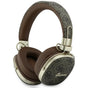 Căști wireless Guess Metal 4G Script Logo, Bluetooth, ENC Technology, Over-Ear, piele ecologică, Maro