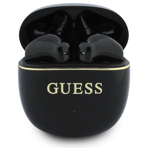Căști wireless Guess Glossy Gold Line Classic, Half-in-ear, Bluetooth, TWS, Negre