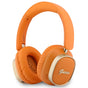 Căști over-ear Guess Rectangle Metal Script, Bluetooth, ENC, Piele ecologică, Portocalii