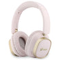 Căști over-ear Guess Rectangle Metal Script, Bluetooth, tehnologie ENC, piele ecologică, Roz