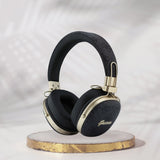 Căști wireless Guess Metal 4G Script Logo, Bluetooth, ENC Technology, Over-Ear, Eco Leather, Negre