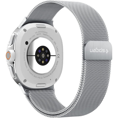 Curea smartwatch pentru Samsung Galaxy Watch9/Watch8 40mm/44mm/Watch8 Classic, Spigen Metal Fit, Argintie